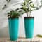 Glitzhome® Oversized Turquoise Honeycomb Textured Tall Plastic Planters, 2ct.